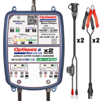 Optimate Batterieladegerät 2 Duo 2-Bank 5-stufig, 12V/12.8V/13.2V, 0.8A STD/AGM/Gel/Lithiu