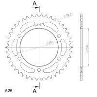 Supersprox Alu-Kettenrad 525 - 42Z (orange)...