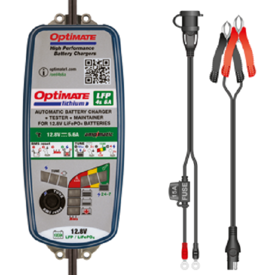 Optimate Batterieladegerät Lithium 4S 6A 10-stufig, 12.8V/13.2V,