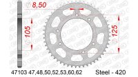 DC AFAM Stahl-Kettenrad 420 - 47Z (Silber) 47103-47| ID 105 LK 125 6-Loch