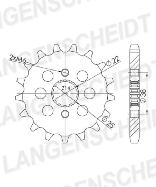 Supersprox Ritzel 530 - 14Z CST-726:14|feinverzahnt 22,0/25,0