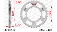 DC AFAM Stahl-Kettenrad 420 - 52Z (Silber) 47102-52| ID...