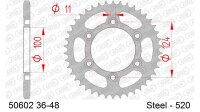 DC AFAM Stahl-Kettenrad 520 - 43Z (Schwarz) 50602-43| ID 100 LK 124 6-Loch