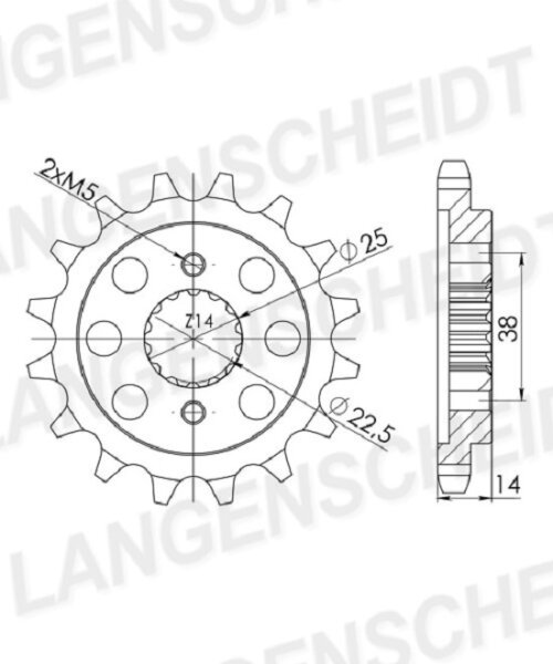 Supersprox Ritzel 530 - 14Z CST-739:14|feinverzahnt 22,0/25,0