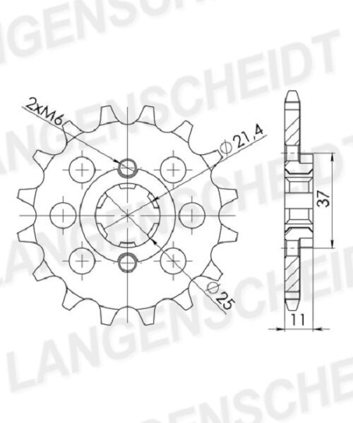 Supersprox Ritzel 520 - 15Z CST-307:15|grobverzahnt 21,4/25,0