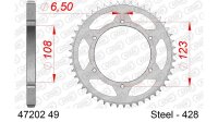 DC AFAM Stahl-Kettenrad 428 - 49Z (Silber) 47202-49| ID 108 LK 123 6-Loch