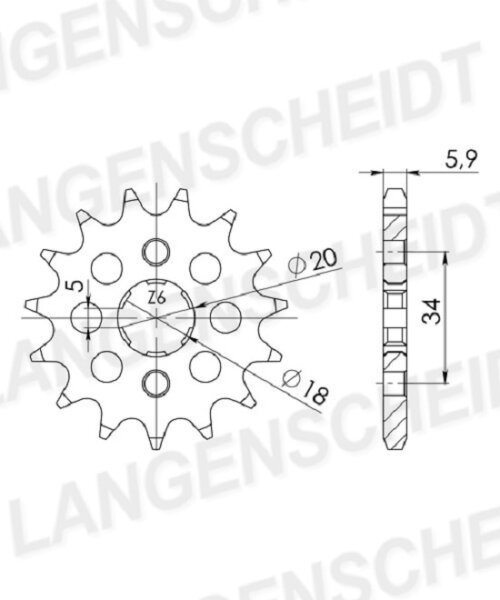 Supersprox Ritzel 428 - 14Z CST-264:14|grobverzahnt 18,0/20,0