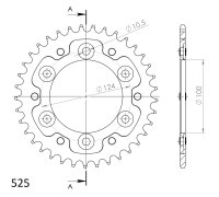 Supersprox Stealth-Kettenrad 525 - 36Z (gold)...