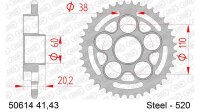 DC AFAM Stahl-Kettenrad 520 - 41Z (Silber) 50614-41| ID 60 LK 110 5-Loch