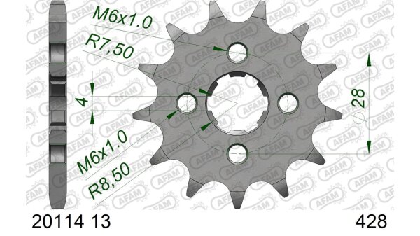 DC AFAM Ritzel 428 - 13Z 20114-13