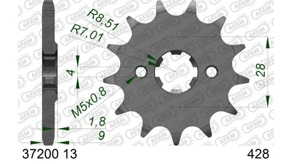 DC AFAM Ritzel 428 - 13Z 37200-13