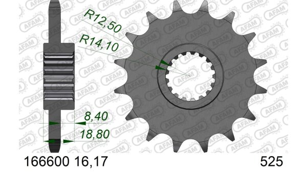 DC AFAM Ritzel 525 - 17Z 166600-17