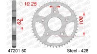 DC AFAM Stahl-Kettenrad 428 - 50Z (Silber) 47201-50| ID...