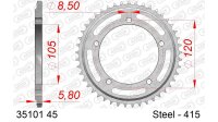 DC AFAM Stahl-Kettenrad 415 - 45Z (Silber) 35101-45| ID...