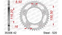 DC AFAM Stahl-Kettenrad 520 - 42Z (Silber) 35306-42| ID...