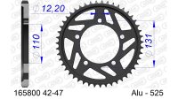 DC AFAM Alu-Kettenrad 525 - 42Z (Gun Metal) 165800-42 | ID 110 LK 131 5-Loch Harteloxiert