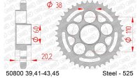 DC AFAM Stahl-Kettenrad 525 - 41Z (Silber) 50800-41| ID 60 LK 110 5-Loch