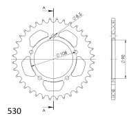 Supersprox Alu-Kettenrad 530 - 36Z (gold)...