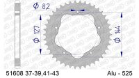 DC AFAM Alu-Kettenrad 525 - 38Z PCD (Gun Metal) 51608-38...