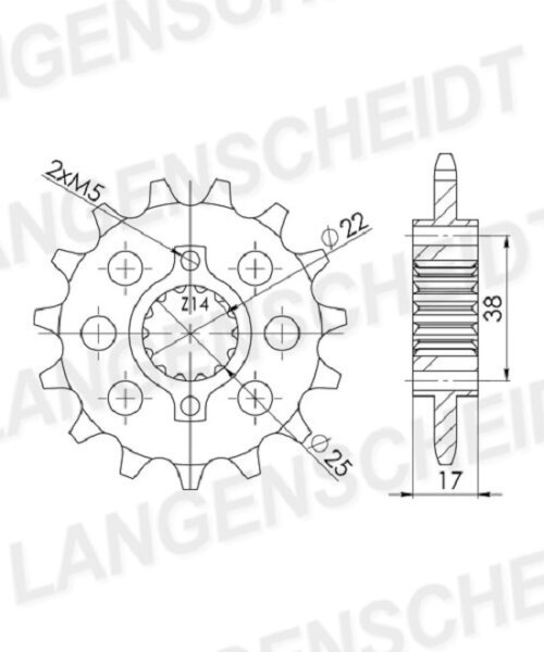 Supersprox Ritzel 520 - 14Z CST-4041:14|feinverzahnt 22,0/25,0