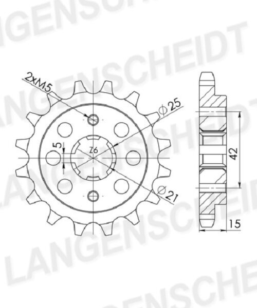 Supersprox Ritzel 530 - 15Z CST-492:15|grobverzahnt 25,0/21,0