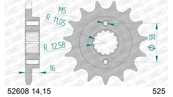 DC AFAM Ritzel 525 - 15Z 52608-15