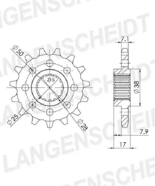 Supersprox Ritzel 525 - 16Z CST-5054:16|feinverzahnt 25,0/28,0