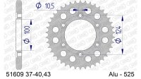 DC AFAM Alu-Kettenrad 525 - 43Z (Gun Metal) 51609-43 | ID 100 LK 124 6-Loch