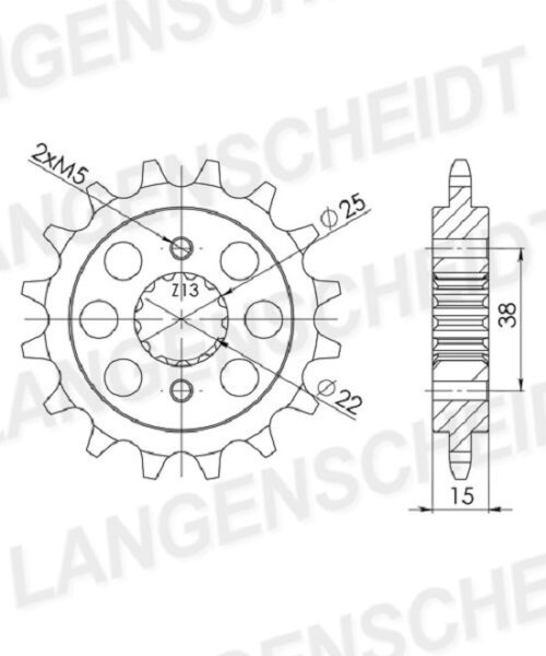 Supersprox Ritzel 520 - 15Z CST-737:15|feinverzahnt 22,0/25,0