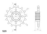 Supersprox Ritzel 520 - 15Z CST-5054_520:15|feinverzahnt 25,0/28,0