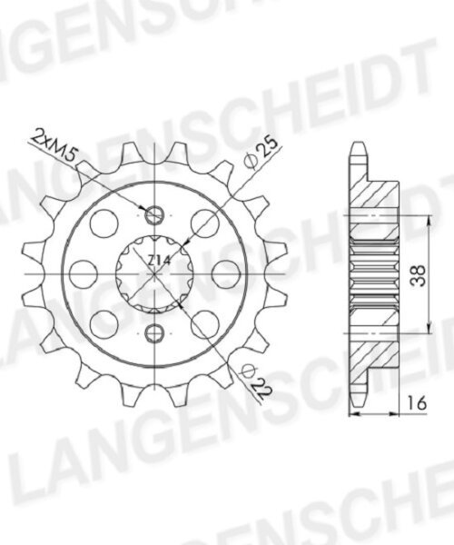 Supersprox Ritzel 520 - 14Z CST-736:14|feinverzahnt 22,0/25,0