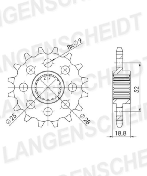 Supersprox Ritzel 525 - 15Z CST-704:15|feinverzahnt 25,0/28,0