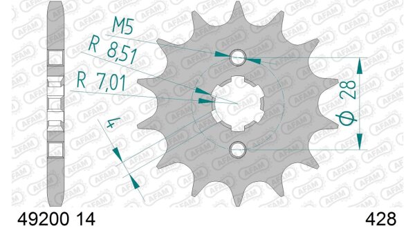 DC AFAM Ritzel 428 - 14Z 49200-14