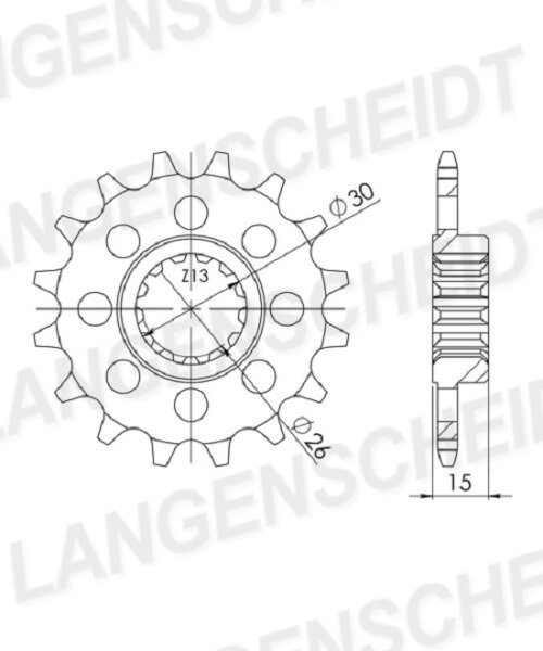 Supersprox Ritzel 520 - 14Z CST-1404:14|feinverzahnt 26,0/30,0