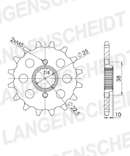 Supersprox Ritzel 520 - 15Z CST-827:15|feinverzahnt 22,5/25,0