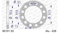 DC AFAM Alu-Kettenrad 428 - 53Z (Silber) 60101-53 | ID...