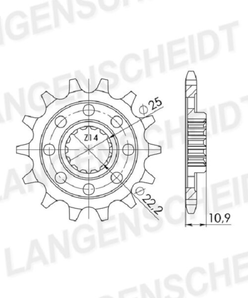 Supersprox Ritzel 520 - 14Z CST-965:14|feinverzahnt 21,0/25,0