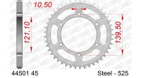 DC AFAM Stahl-Kettenrad 525 - 45Z (Silber) 44501-45| ID 121,1 LK 139,5 6-Loch