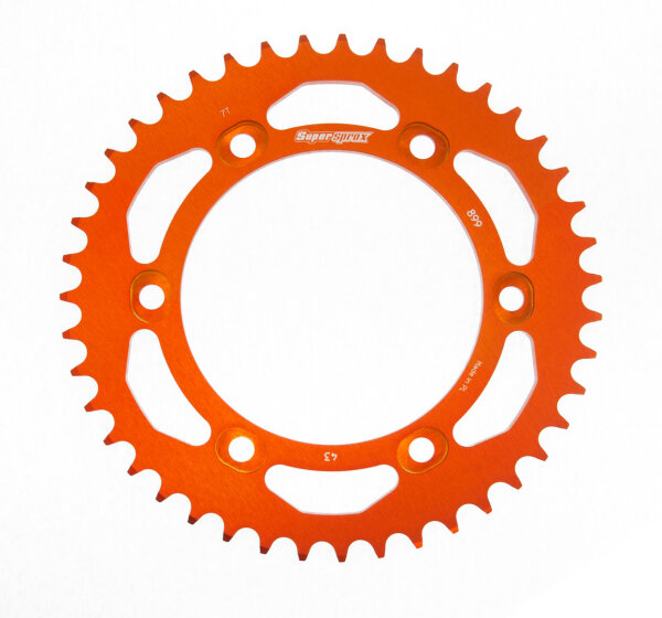 Supersprox Alu-Kettenrad 525 - 43Z (orange) RAL-899:43-ORG|ID 125,0 LK 150,0 6-Loch