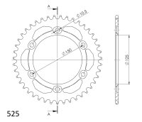 Supersprox Alu-Kettenrad 525 - 43Z (orange)...