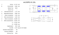 DC AFAM Rollenkette A415GPR2-G/120N Kette offen mit Vollnietschloss