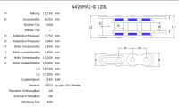 DC AFAM Rollenkette A420MX2-G/146C Kette offen mit...