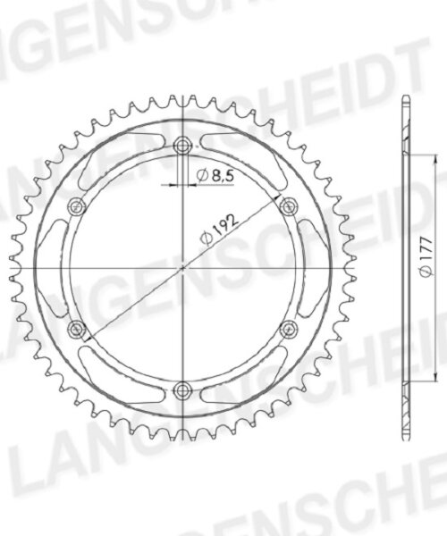 Supersprox Alu-Kettenrad 520 - 48Z (silber) ID 177,0 LK 192,0 6-Loch/6-Loch