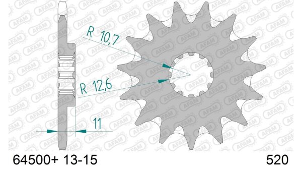 DC AFAM Ritzel 520 - 13Z 64500+13 | mit Schlammrille