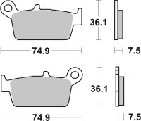 SBS Scooterbelag 116CT (Satz pro Scheibe) Carbon Tech