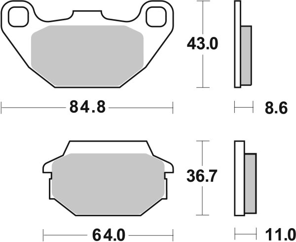 SBS Scooterbelag 154HF (Satz pro Scheibe) Street Ceramic