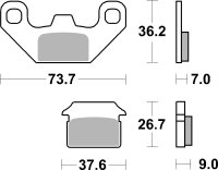 SBS Scooterbelag 213CT (Satz pro Scheibe) Carbon Tech