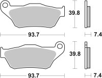 SBS Scooterbelag 194CT (Satz pro Scheibe) Carbon Tech