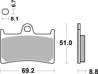 SBS Scooterbelag 198CT (Satz pro Scheibe) Carbon Tech