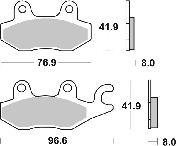 SBS Scooterbelag 134MS (Satz pro Scheibe) Maxi Sinter